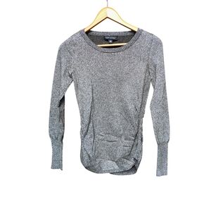 Banana Republic Cashmere Blend Metallic Gray & Silver Sweater XS